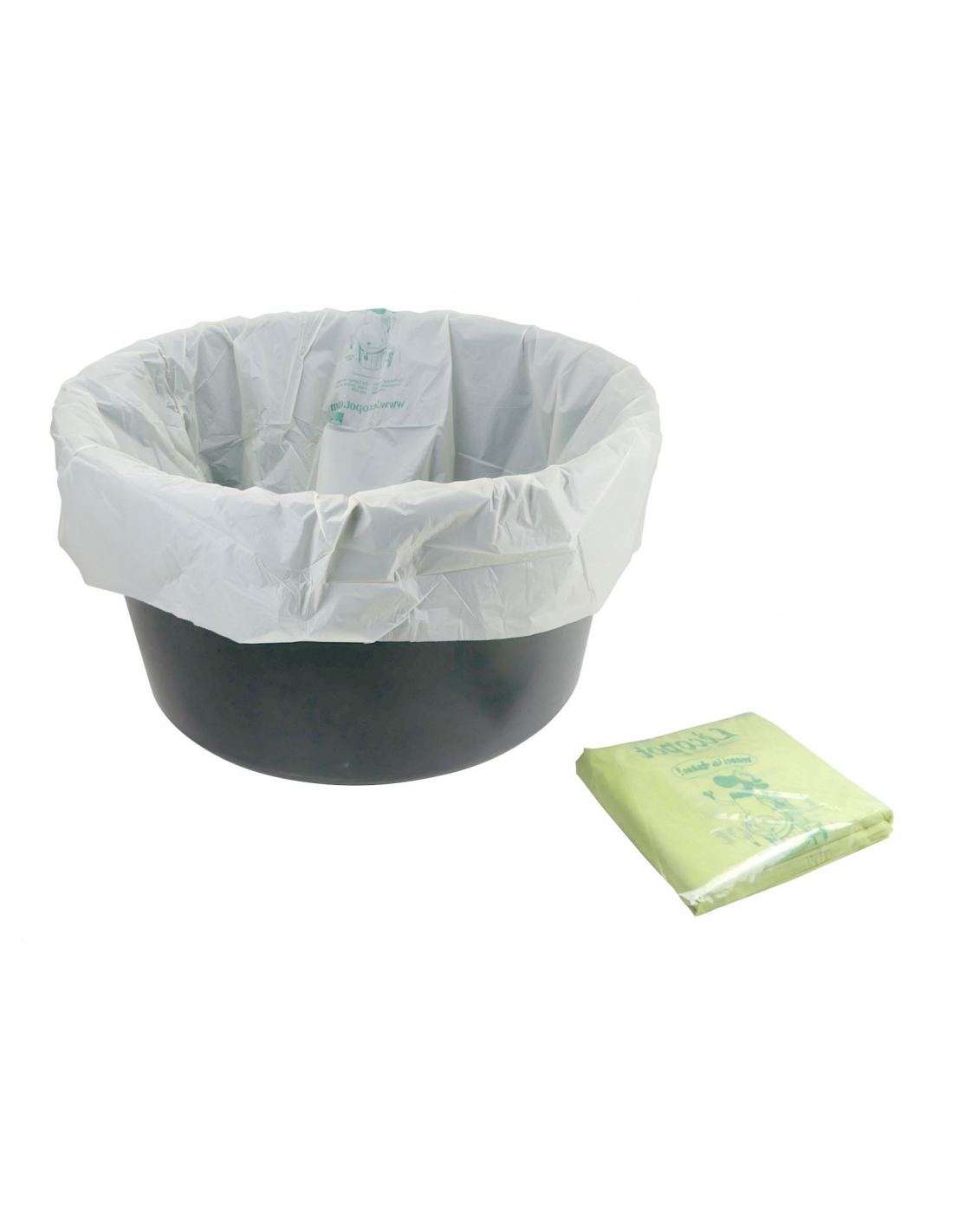 100 sacs poubelles biodégradables, sacs poubelles compostables  biodégradables de 20 litres d'épaisseur pour la nourriture, Househol