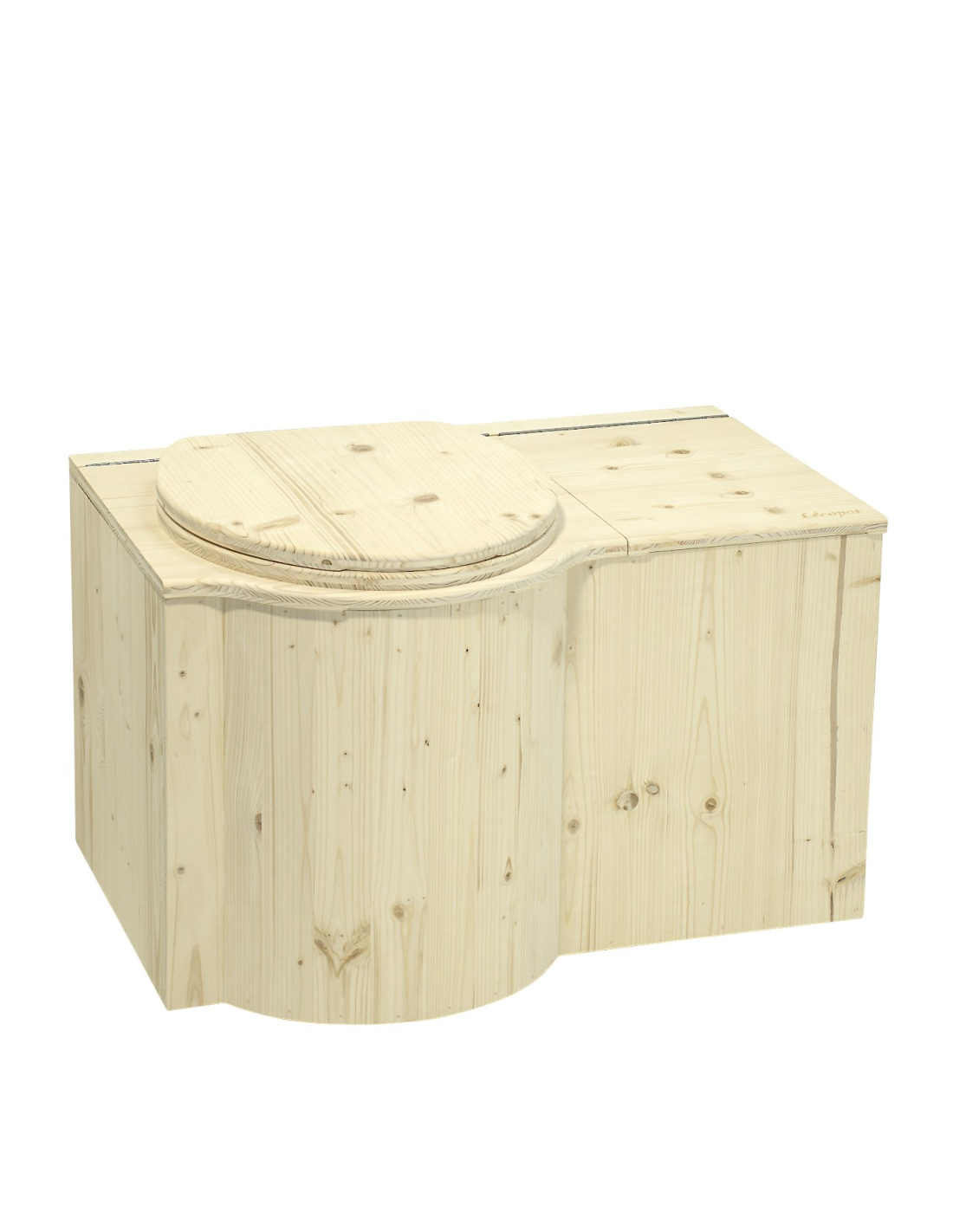 Toilettes sèches d'angle en épicéa ou douglas pour cabine Ventarèl - 62 x  62 x 42 cm - Lécopot