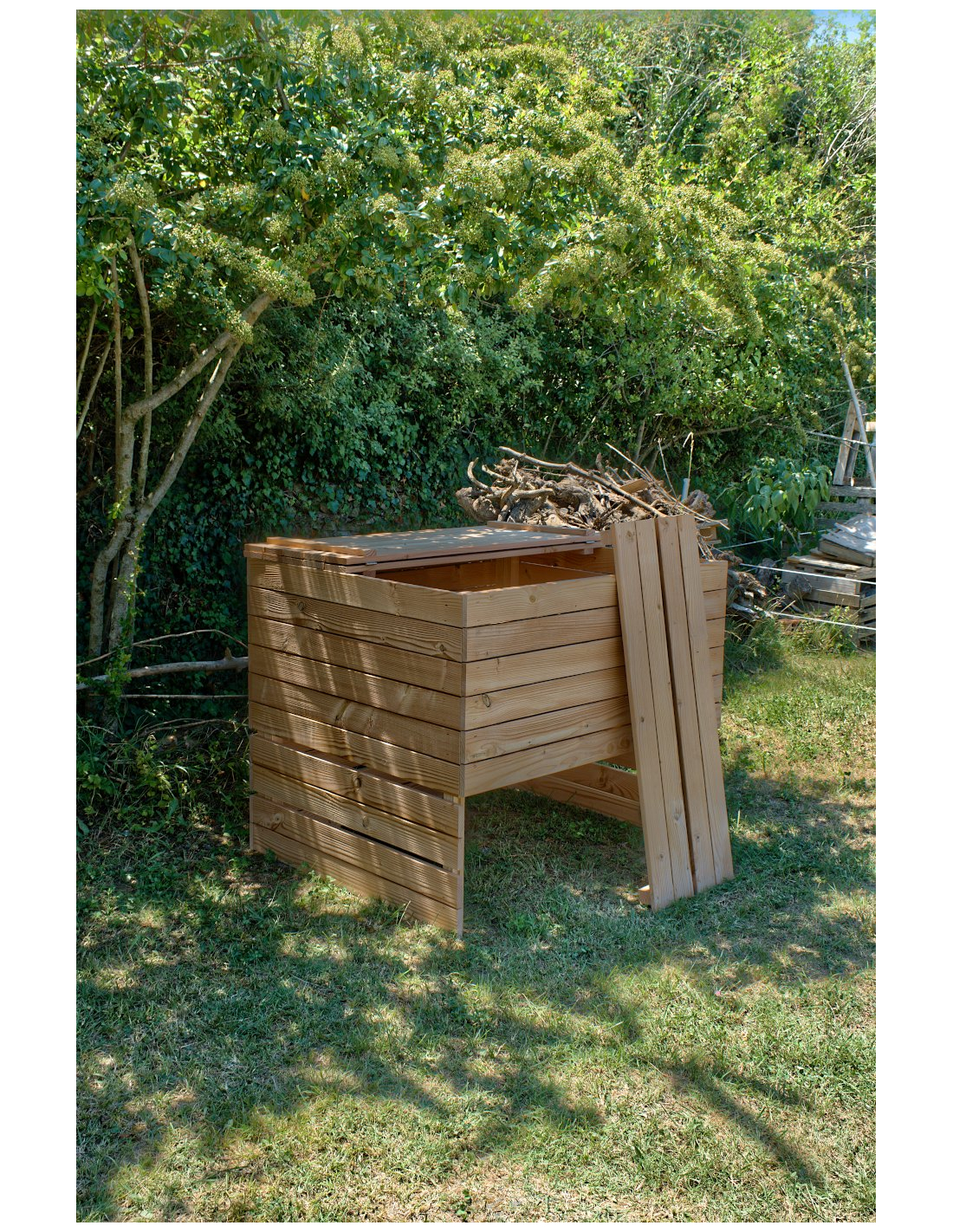 Composteur bois 360 L - Composteur maison pour votre jardin