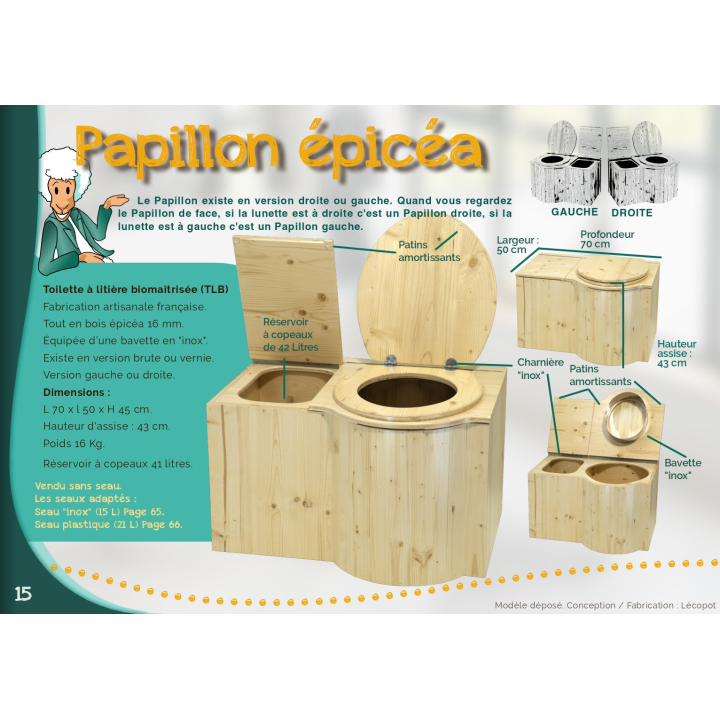 Der Neue Schmetterling - Trockentoilette mit Spanbehälter - Lécopot