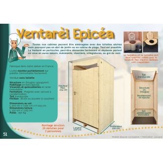 La Ventarèl – Cabina exterior en picea para sanitario seco