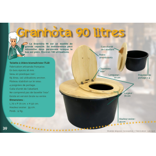 La Granhòta 90l - Sanitario seco y compostero - Lécopot