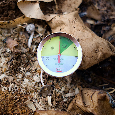 Thermomètre pour compost en acier inoxydable analogique de 50 cm