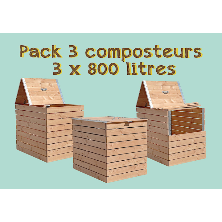 Pack 3 Douglas Komposter 3 x 800 Liter