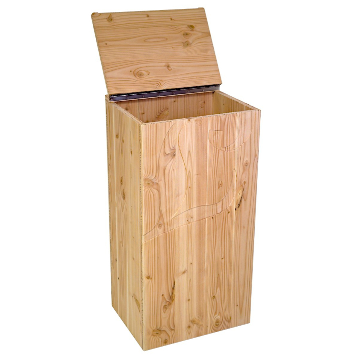 Holzbox für Sägespäne mit Deckel in Douglas von Lécopot