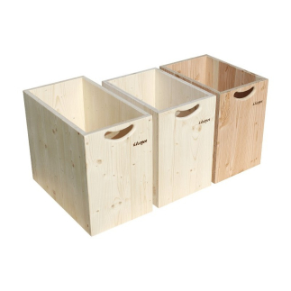 Holzbox für Sägespäne ohne Deckel