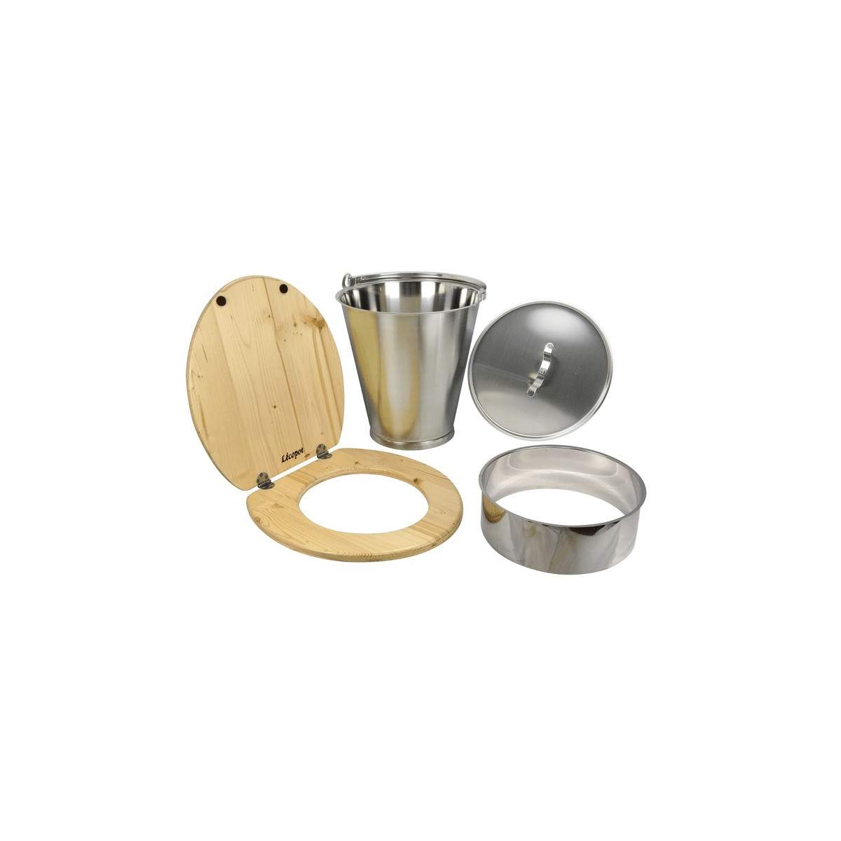 Complete self-builder compost toilet set with stainless steel bucket