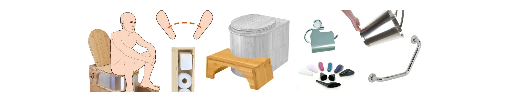 Accesorios ergonómicos para inodoros secos y tradicionales